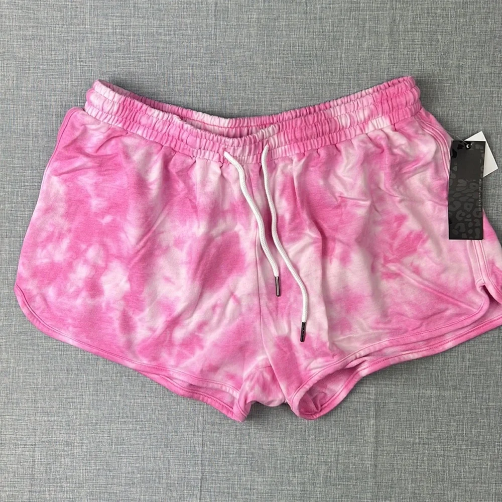 Pink & White Tie Dye Drawstring Shorts by Jessica Simpson Size Large - Picture 2 of 5